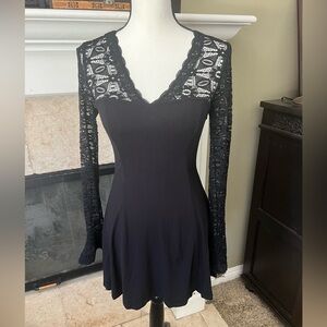 Free People Dress Lace Long Sleeves